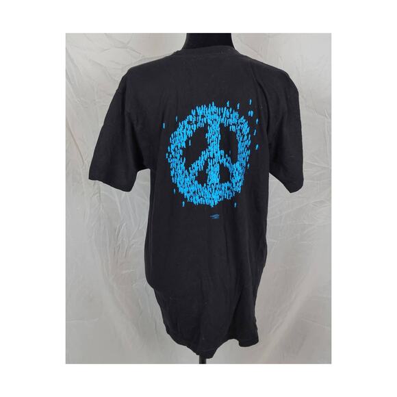 American Apparel Move On Black & Blue Graphic Tee Men's Large - Picture 3 of 4